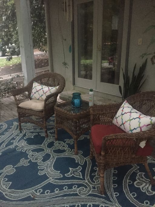 Your own private entrance into your suite. Walk out of your bedroom and enjoy a cup of coffee overlooking the pool