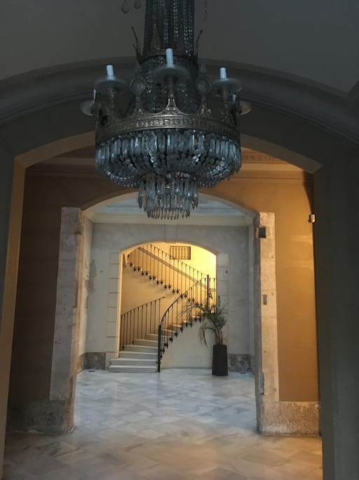 Building Entry (lit at night)