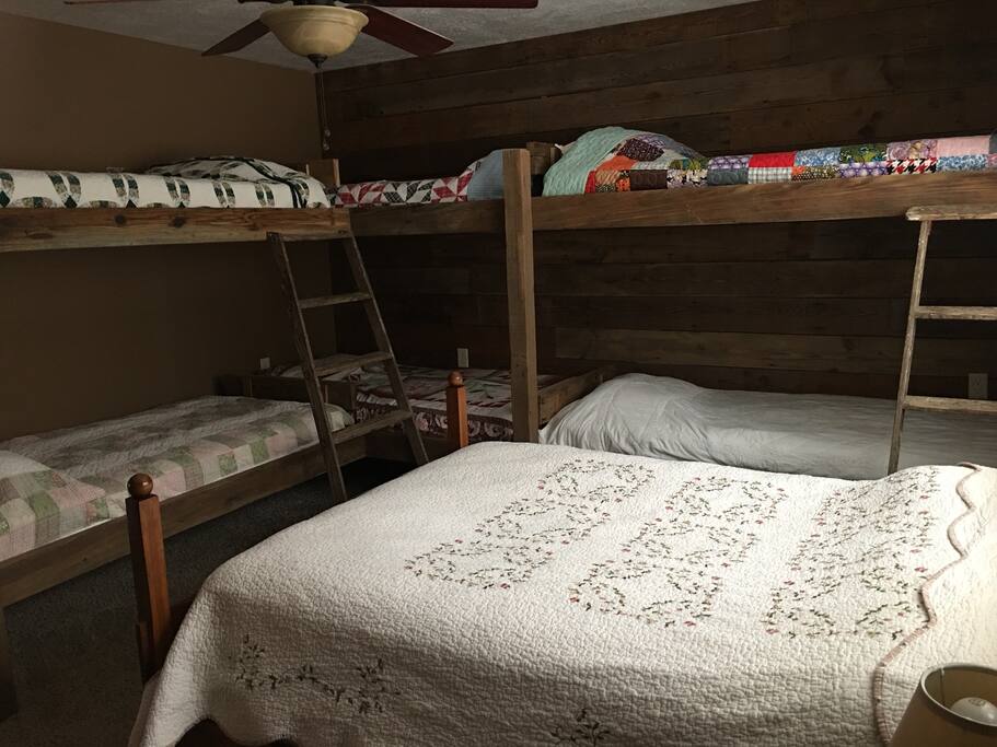 This is one of our 3 bunk style bedrooms. They are cozy and off of their own living space. It offers a roomy closet and its own bathroom and shower.
