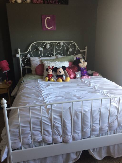 Queen Size bed in one room.