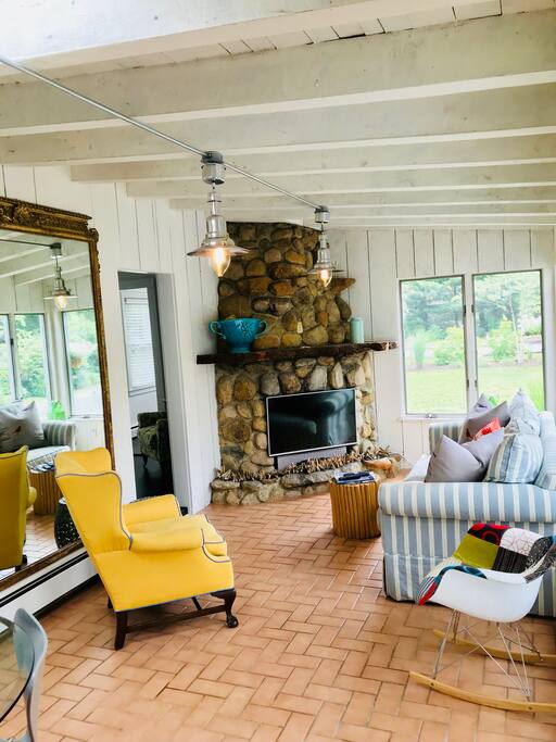Bright and airy sunroom.