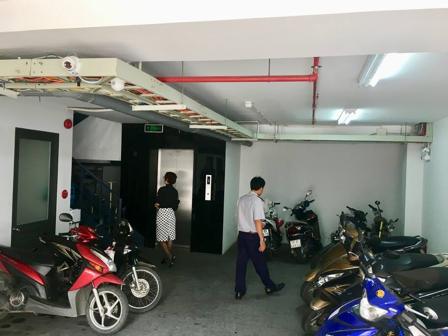 Parking lot & elevator