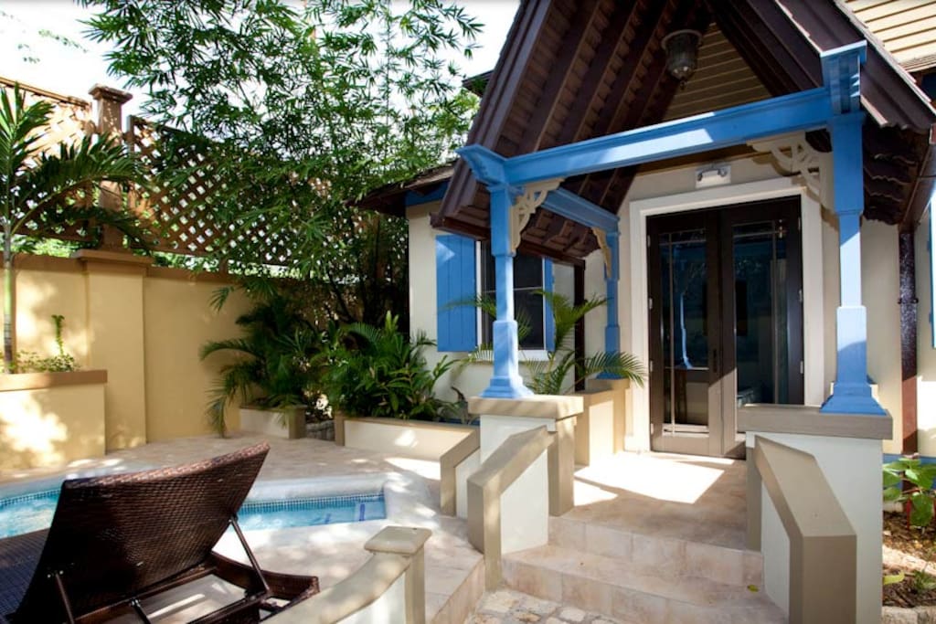 Private patio and dip pool