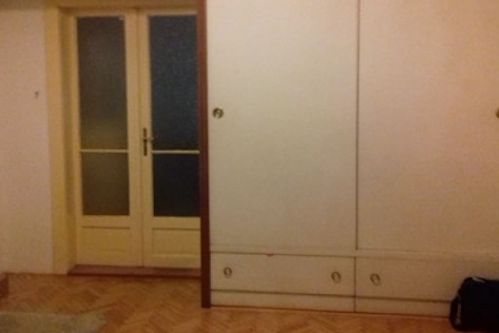 Large closet for storage of clothes available for guest use