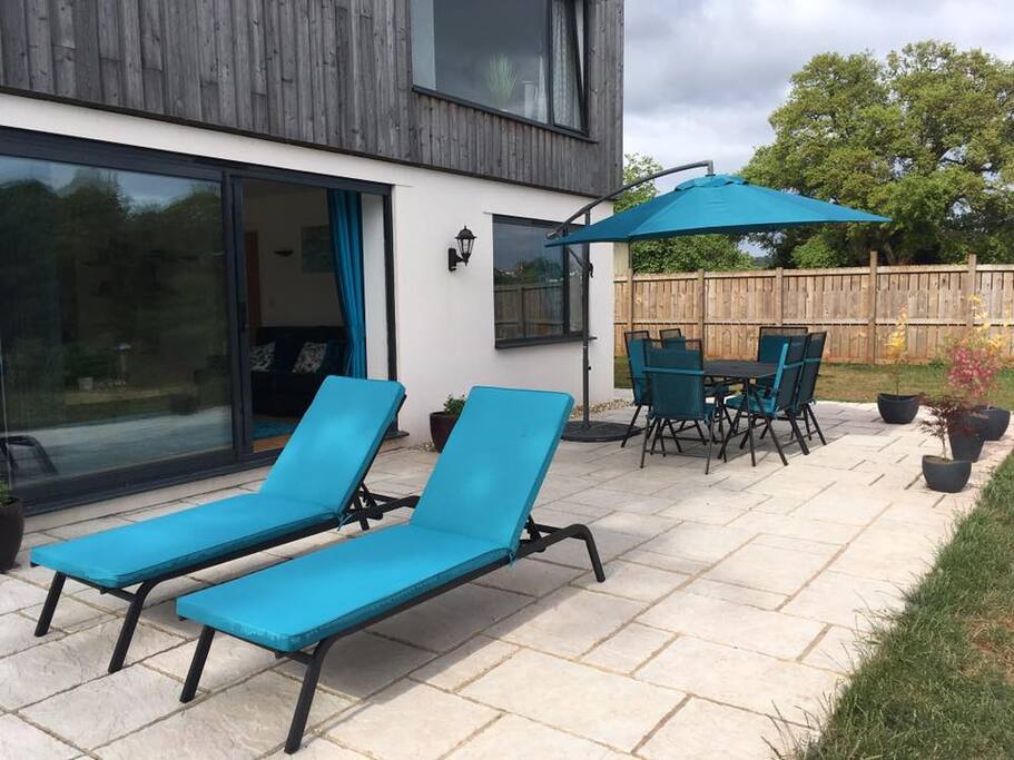 Patio with countryside views
