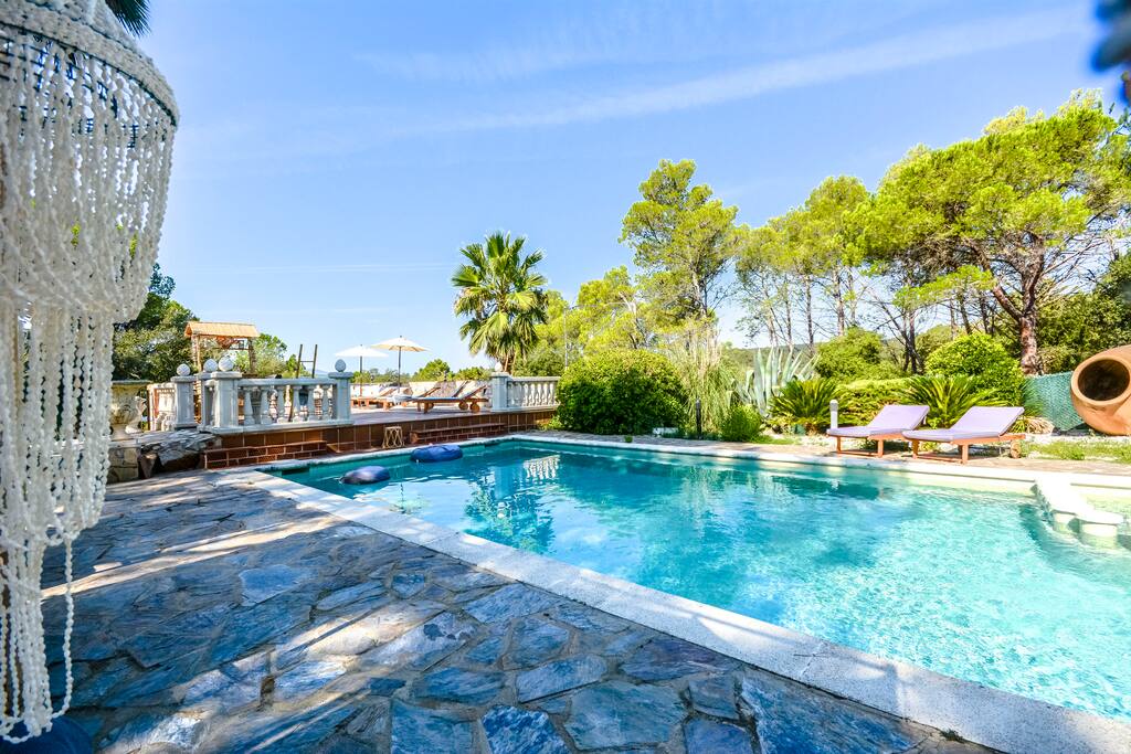 Private pool and cabanas