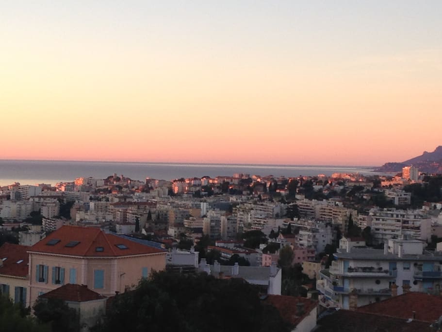 Coucher de soleil vu du balcon