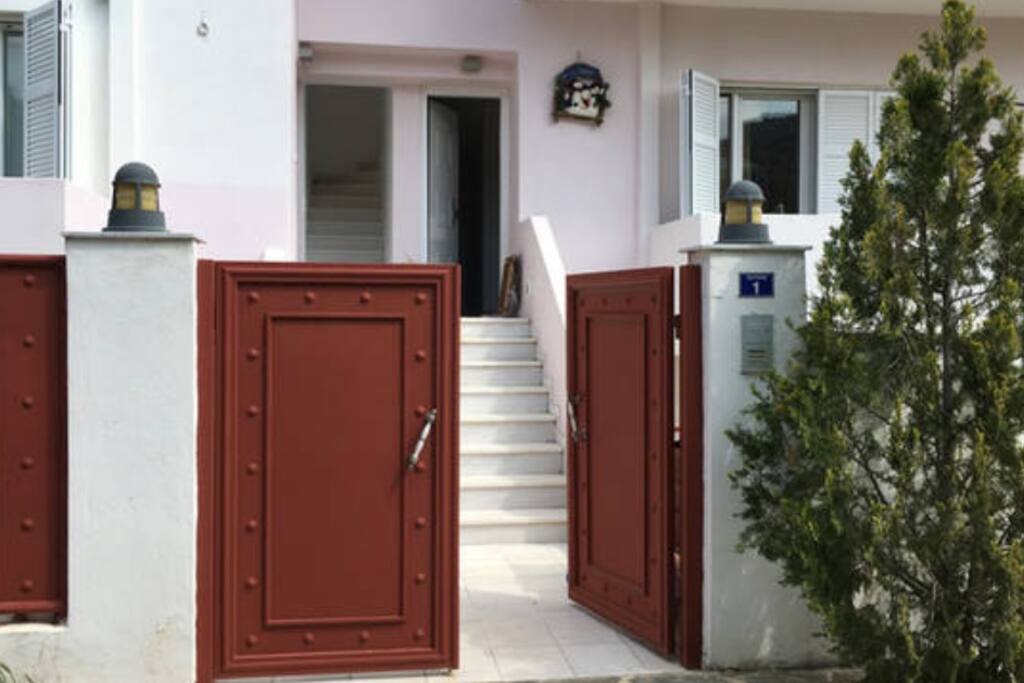 The entrance.