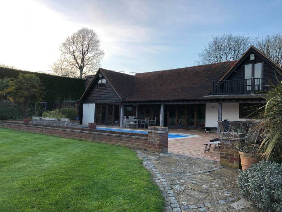 Apartment is situated above the pool house