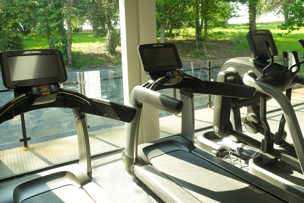 Running Machines at Leisure Centre overlooking parkland