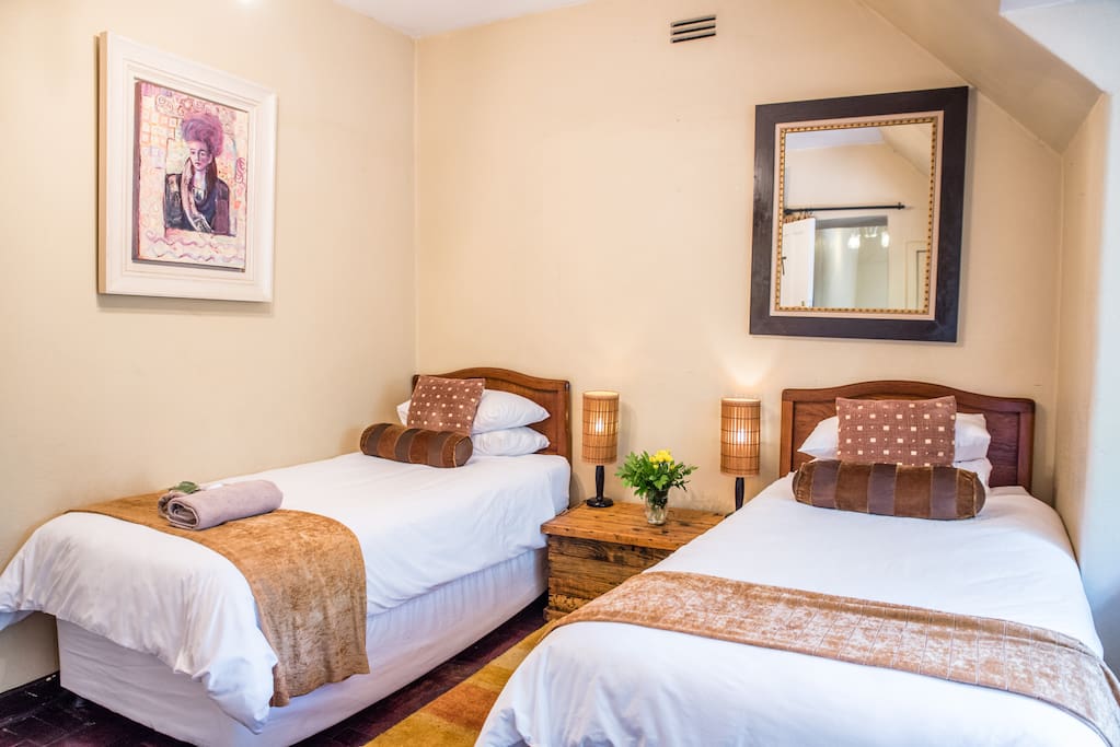 The room with 2 single beds