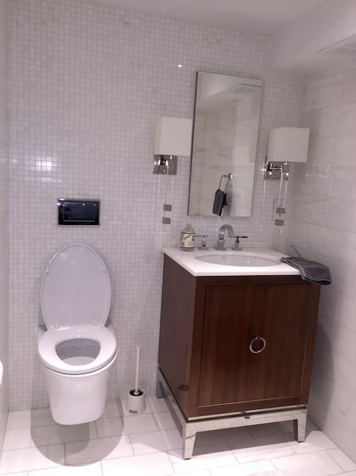Private Half bath in First level of Dupllex Home