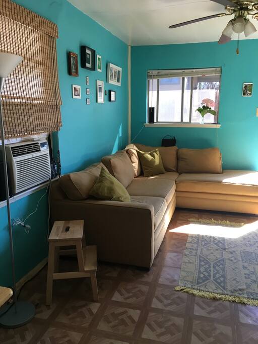 Comfy, cozy couch.