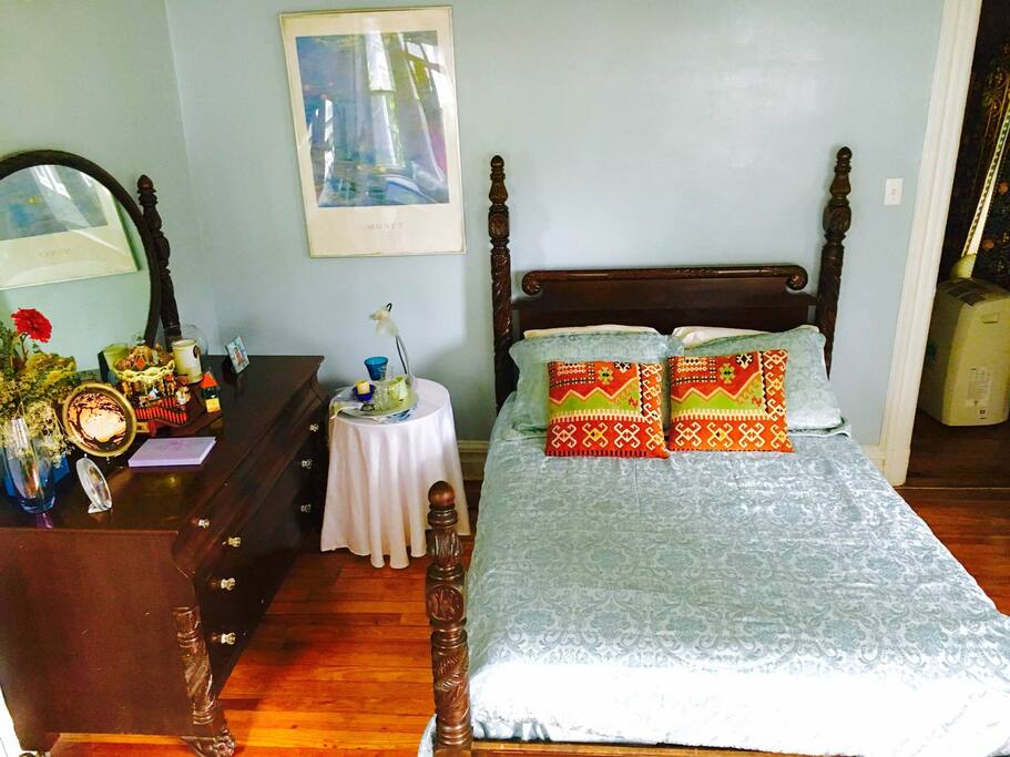 Bedroom - south view. Has lots of storage with two dressers and a closet