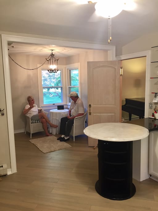 Breakfast room seating for morning coffee