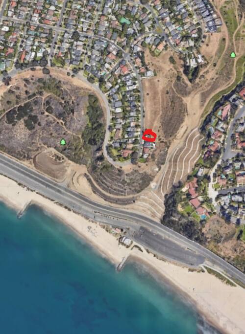 Red spot is us. Three houses up from the Ocean Bluffs