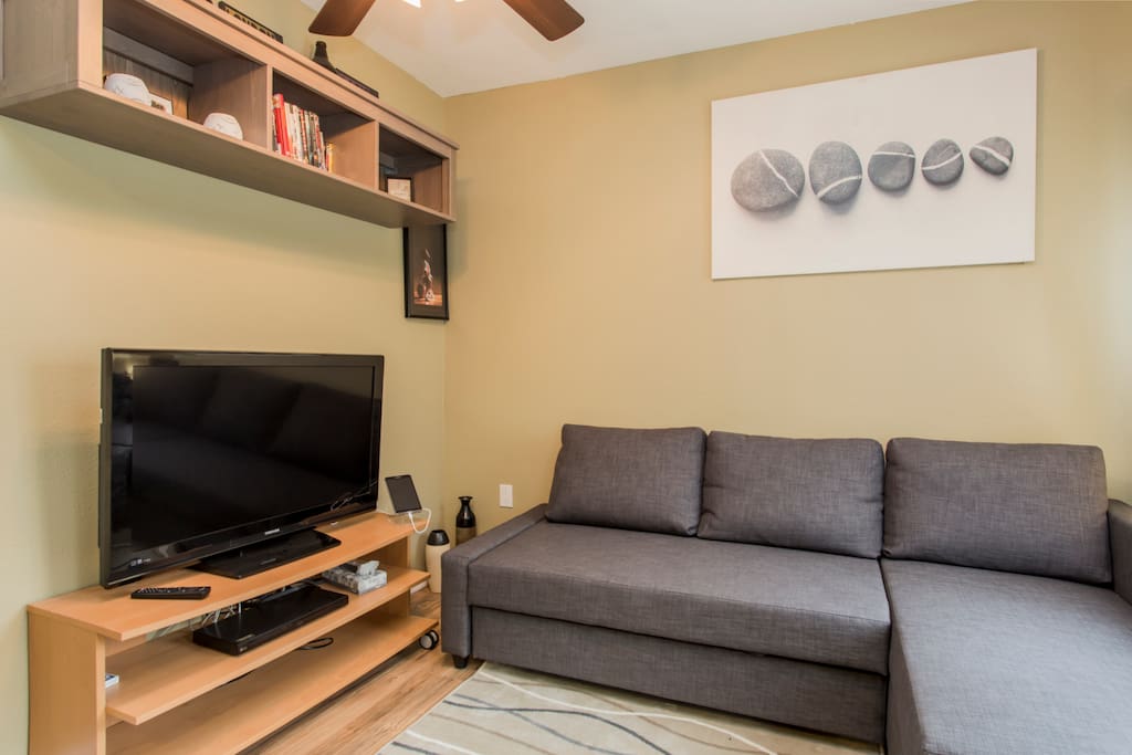 Living room is bright and cozy.