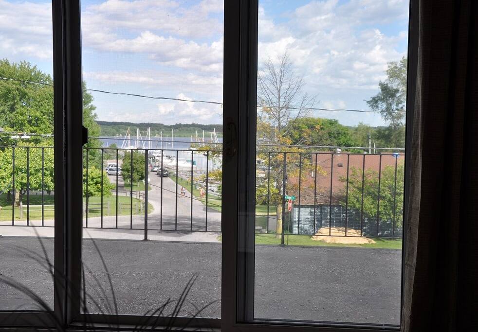 Patio Door to Deck overlooking Marina and Bay