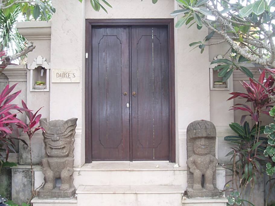 Secure entrance to private villa