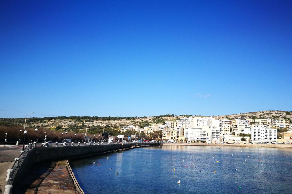 view from St Pauls bay to Xemxija where the apartman