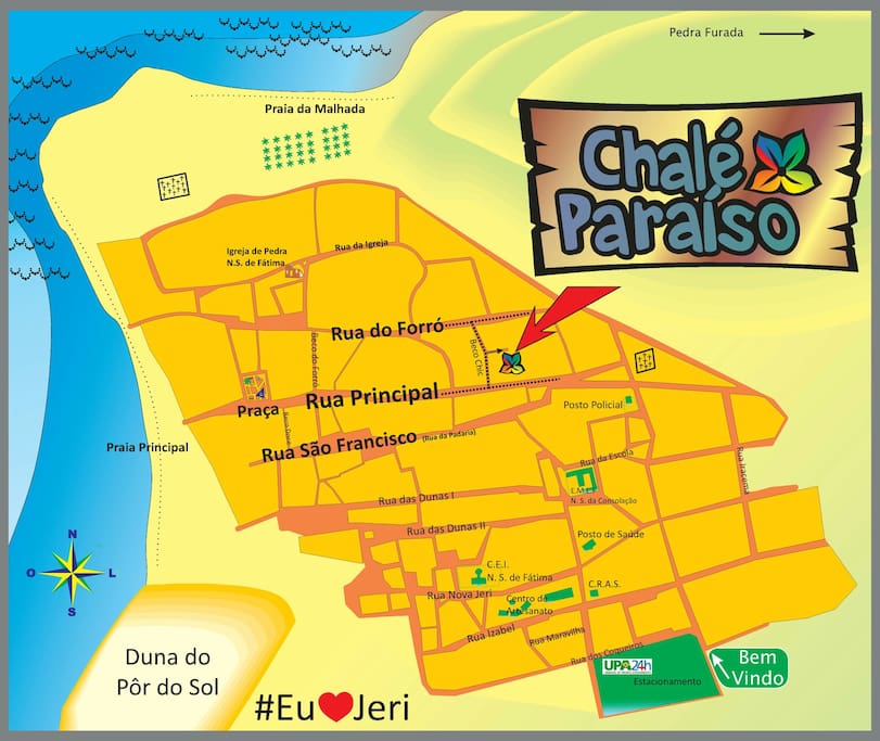 Mapa da Vila de Jericoacoara
