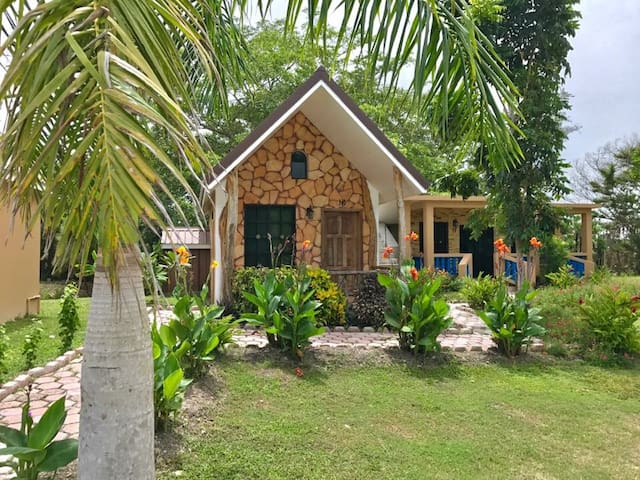 Standard riverside cabin with 2 double beds