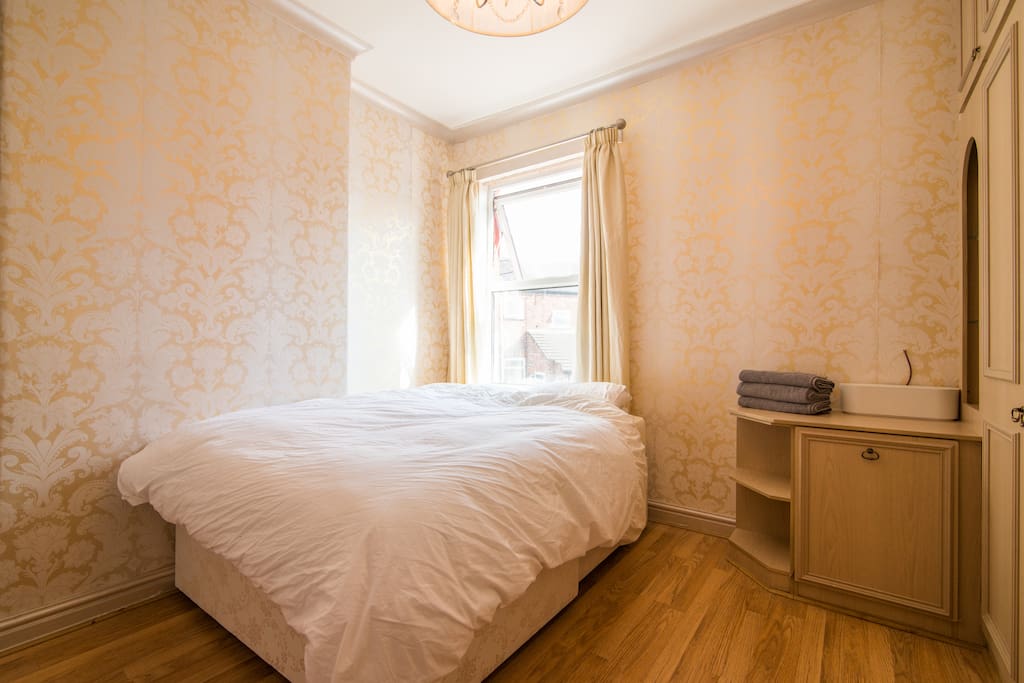Master bedroom with fitted wardrobes.