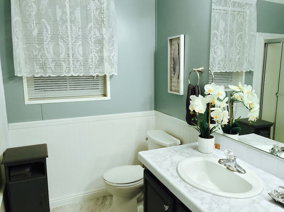 Newly remodeled bathroom exclusively for guests.