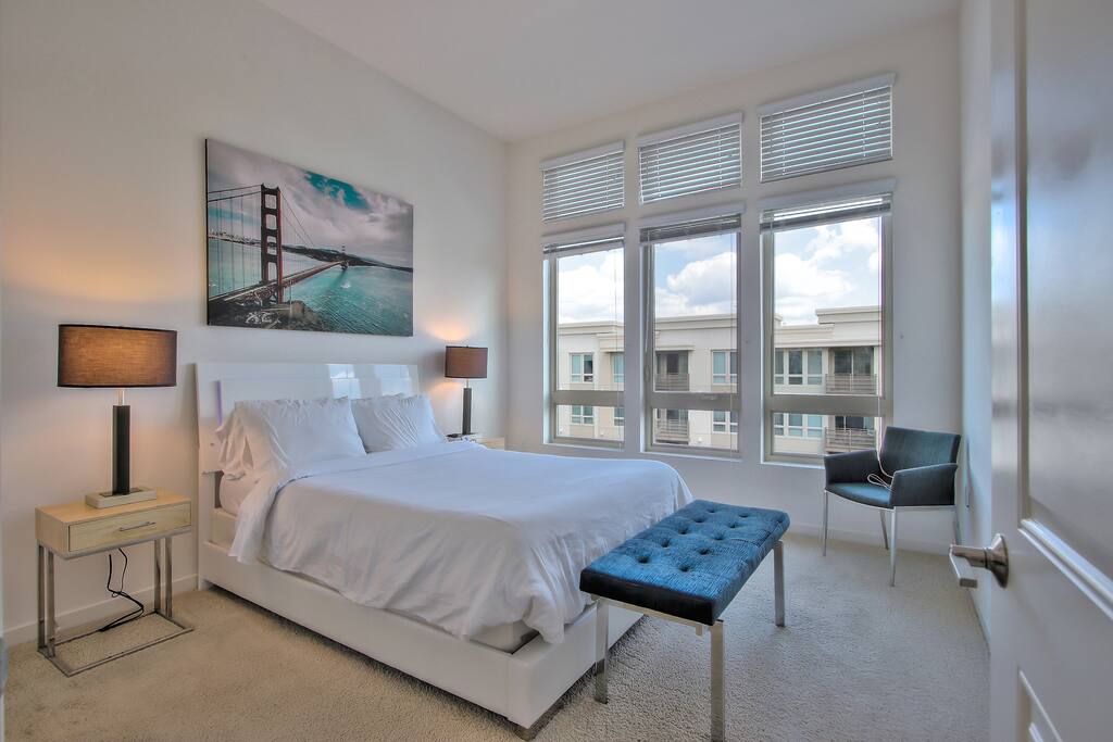 Master Bedroom with Queen Bed + Queen Air-Mattress (Sleeps 2)