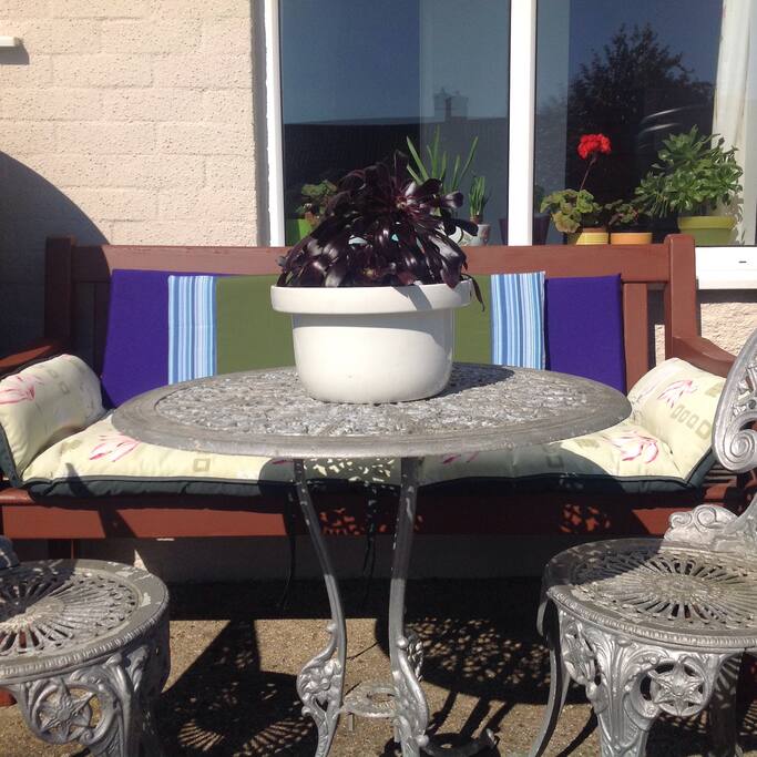 South facing sun terrace, with sea views