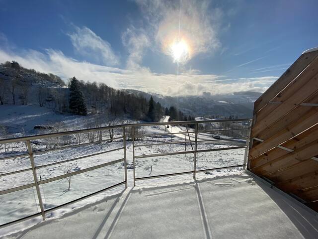 Apt 4/6 pers La Bresse,vue splendide, sauna/Balnéo