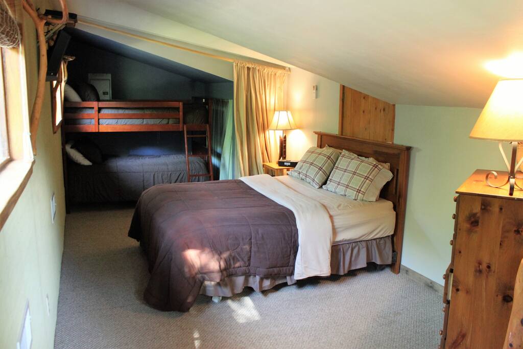 Loft Bedroom with Queen & Bunk Beds