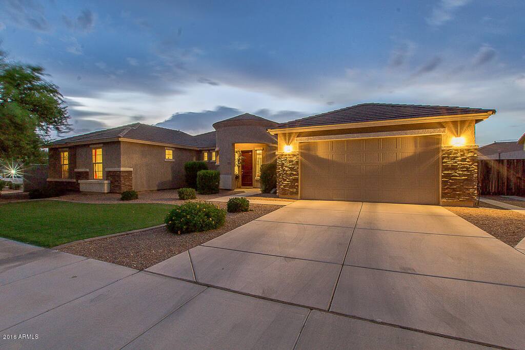 Front of the house at night