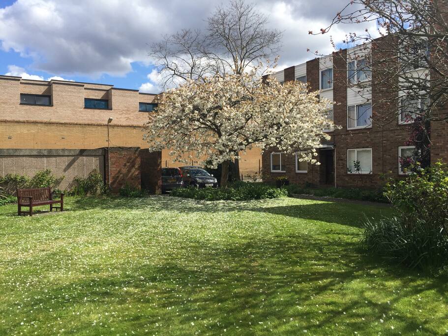 The apartment is in a quiet private estate with free parking.