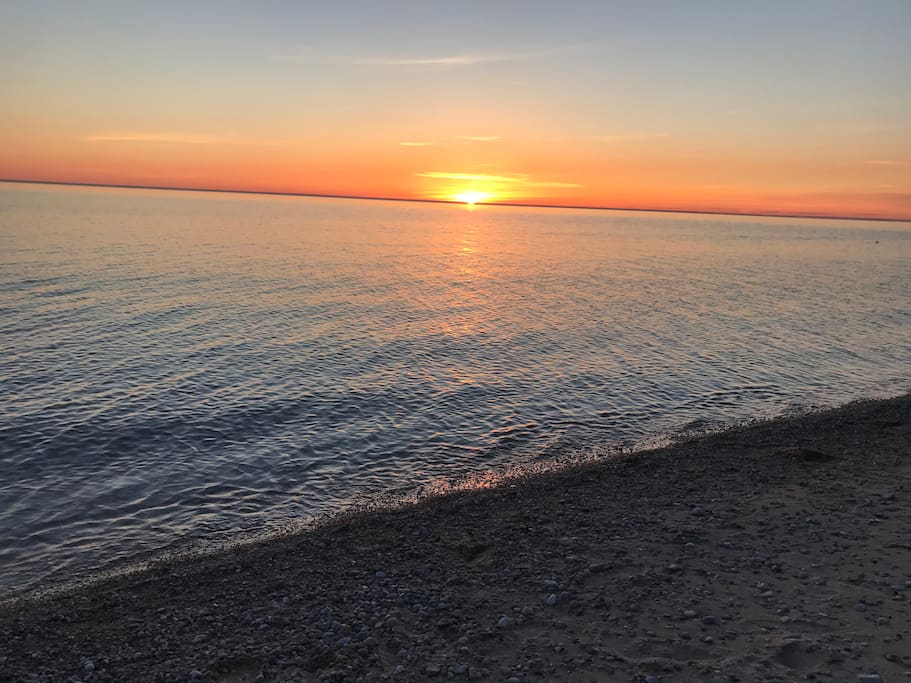 Beautiful sunset over Lake Michigan