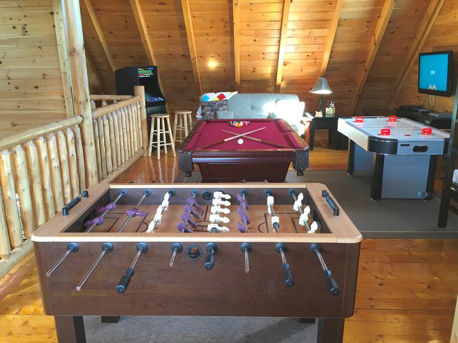 Amazing Game Room Includes Pool Table