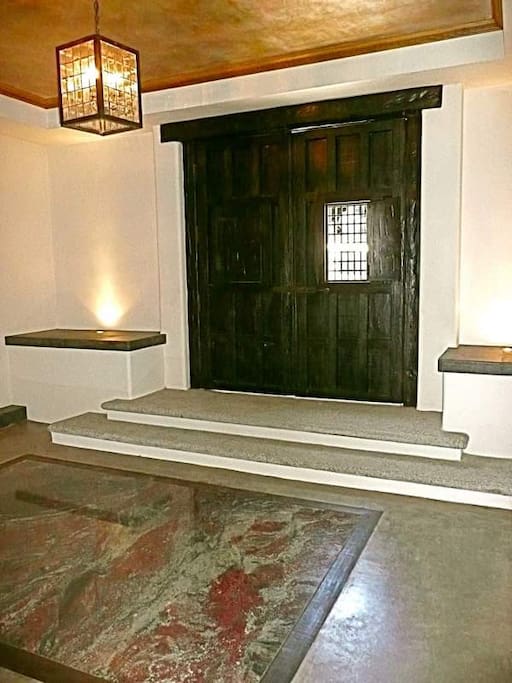Interior: Main Building double Door entryway. Inlay marble floors.