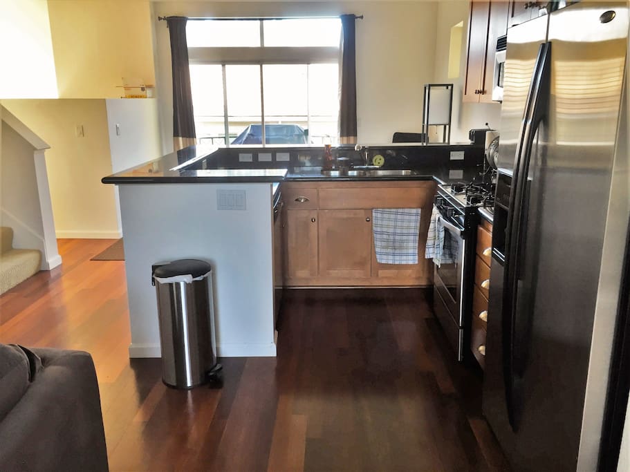 Fully stocked kitchen with new appliances