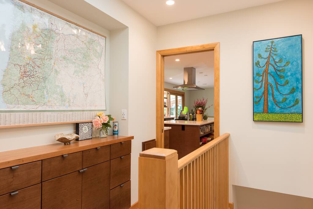 You enter the apartment via your own entrance. The main house is upstairs so we're nearby if you need us.