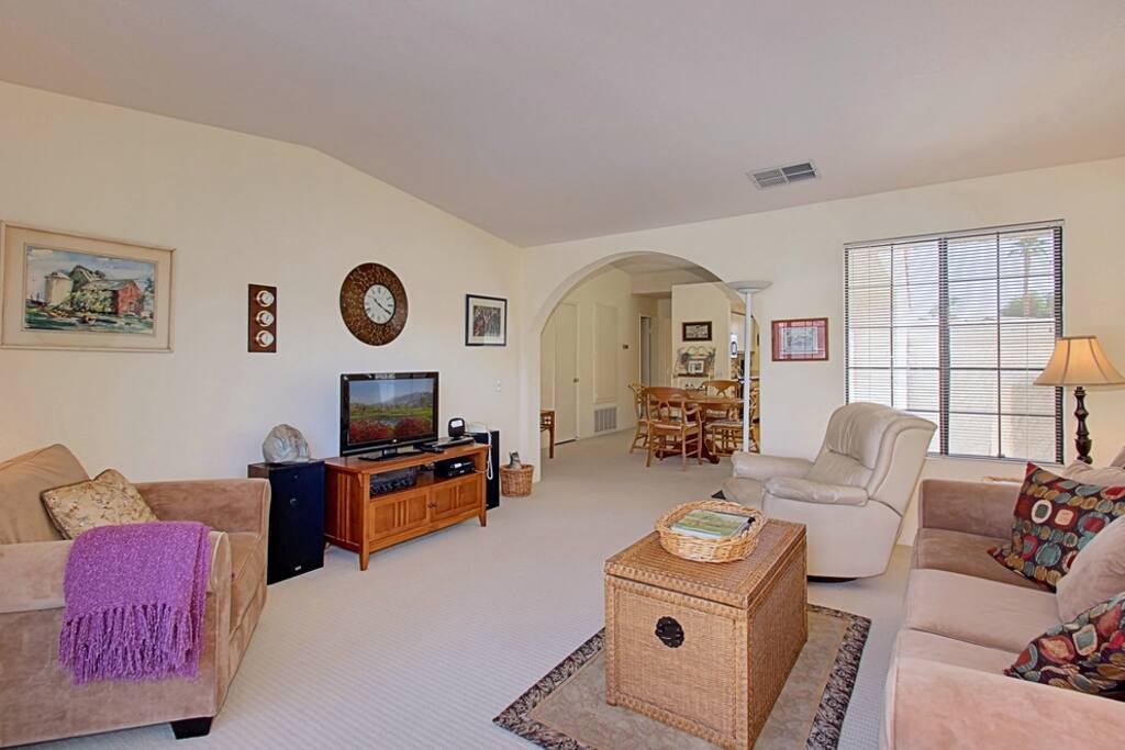 View Of Living Room Looking Into Dining Area