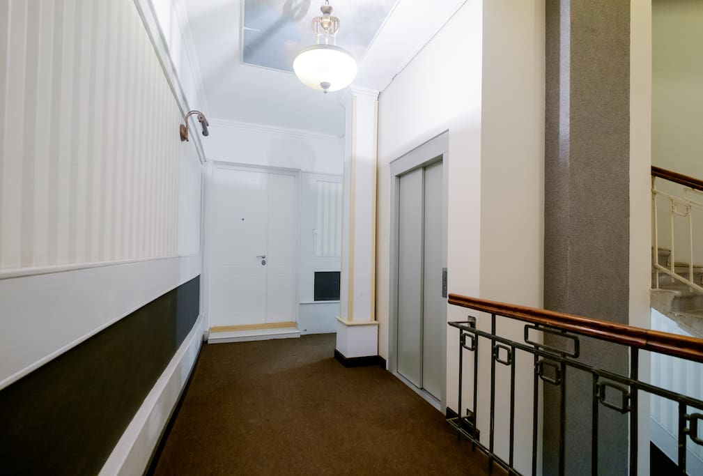 Hallway and elevator in the building