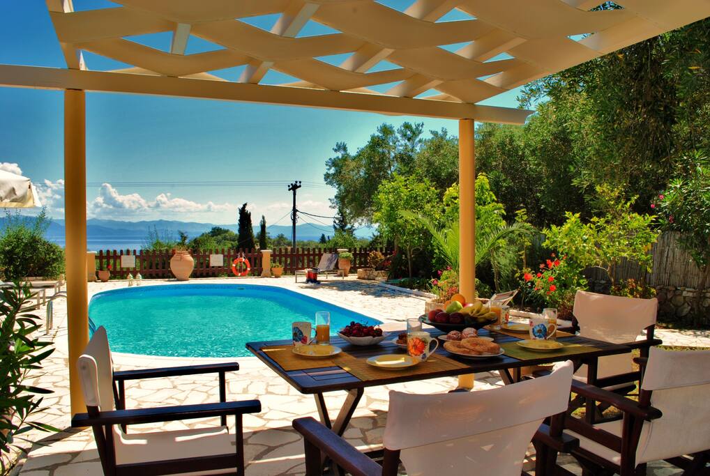 Garden with outdoor sitting area