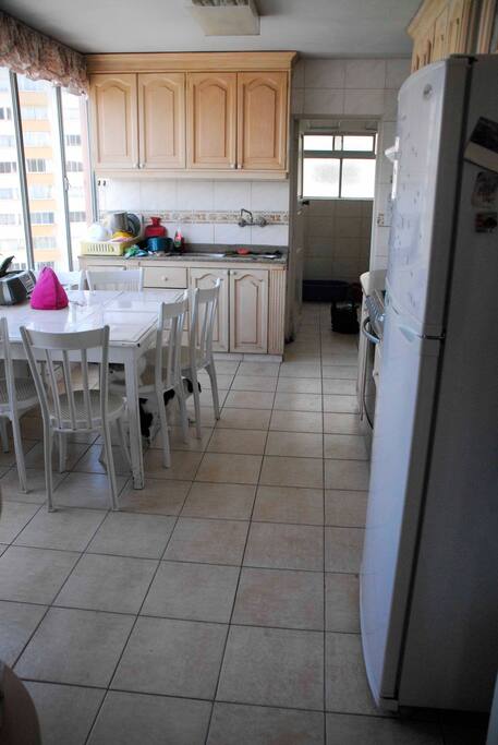 Bright kitchen with views