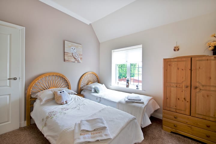 Ჩვენი ტყუპი საძინებელი, Owl ოთახი, საყვარელი ადგილია, სადაც უამრავი სტუმარია. Ეს ოთახი მდებარეობს პირველ სართულზე.