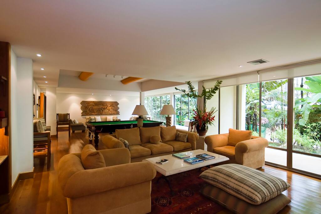 Games room with comfortable seating, Cable TV entertainment area as well as study desk