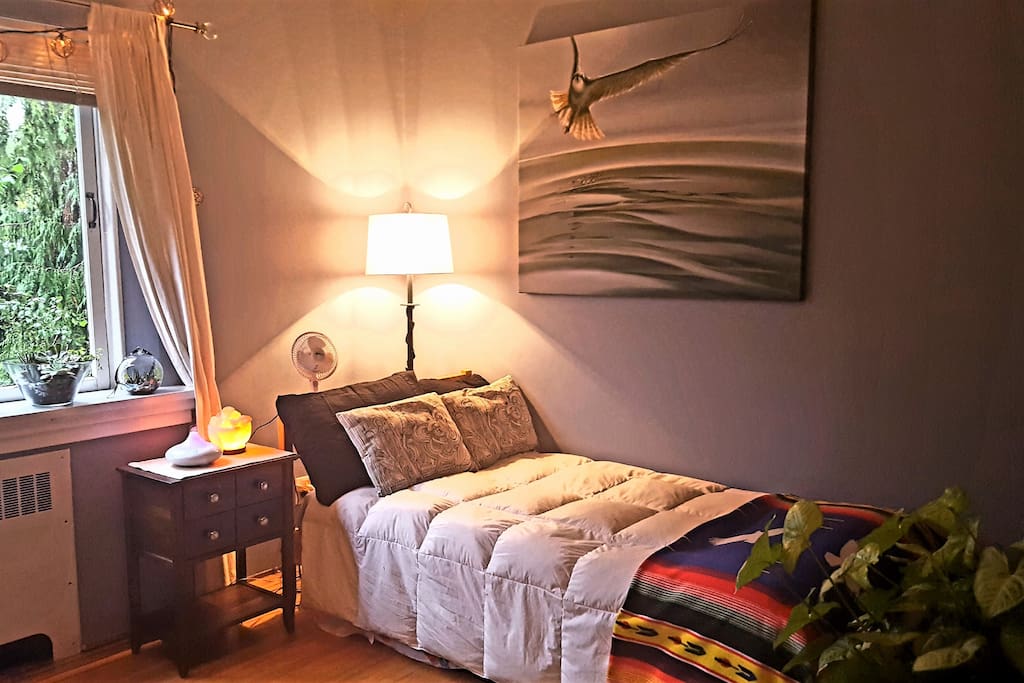 Your Zen Den with a Single Comfy Bed
Note: Sometimes the bedding changes to different colours, styles and blankets