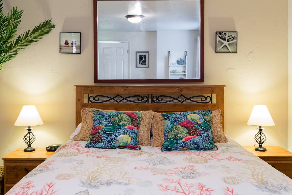 Hawaii Beachy Big Bedroom that you will sleep like a log in!