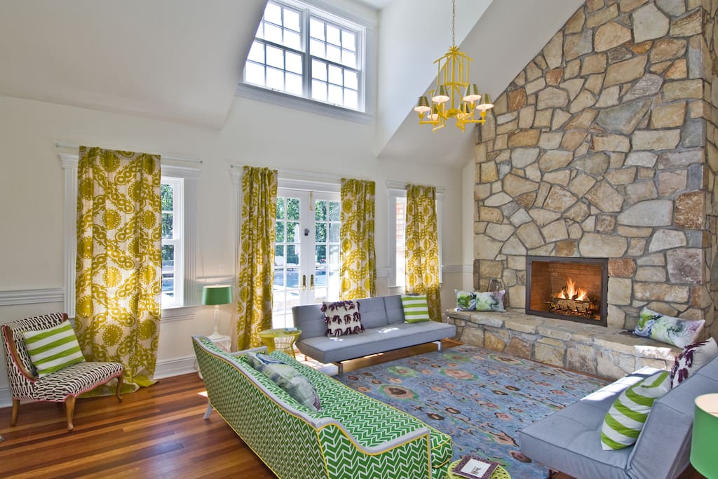 Family room with convertible sofas.