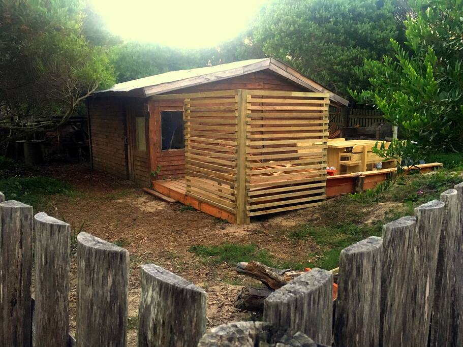 el jardín, con amplios espacios de verde y sombra, y también entrada de luz solar directa (ideal para ver las estrellas en la noche)