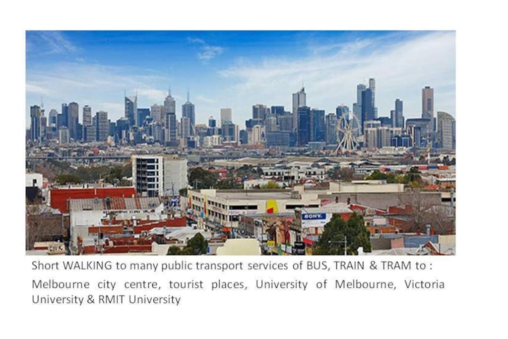 Melbourne city fringe location for short and easy travel to tourist places and universities